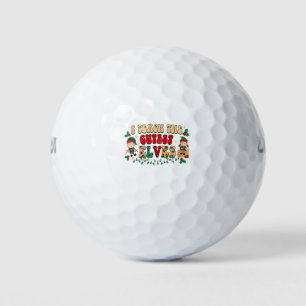 I Teach The Cutest Elves Funny Elf Teacher Christm Golf Balls