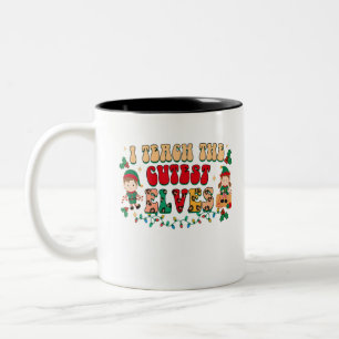 I Teach The Cutest Elves Funny Elf Teacher Christm Two-Tone Coffee Mug