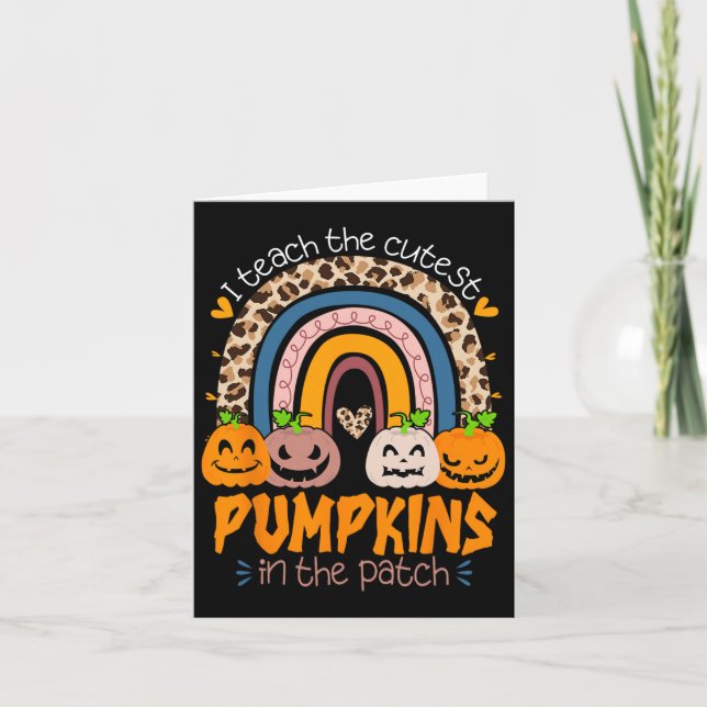 I Teach The Cutest Pumpkins In The Patch Retro Tea Card (Front)