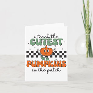 I Teach The Cutest Pumpkins In The Patch Retro Tea Card