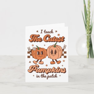 I Teach The Cutest Pumpkins In The Patch Retro Tea Card