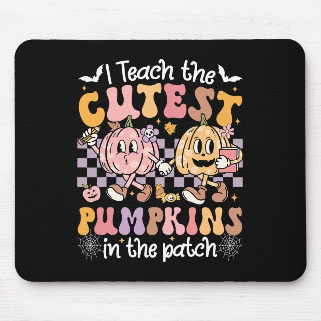 I Teach The Cutest Pumpkins In The Patch Retro Tea Mouse Pad (Front)