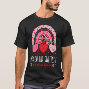 I Teach The Sweetest 2nd Grade Hearts Teachers Val T-Shirt