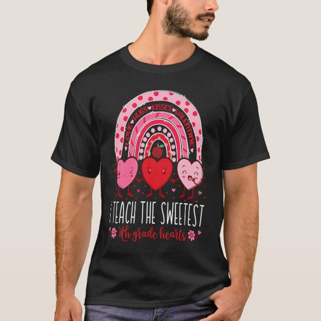 I Teach The Sweetest 8th Grade Hearts Teachers Val T-Shirt (Front)