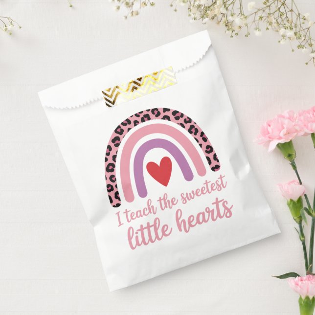 I Teach The Sweetest Hearts Rainbow Teacher  Favour Bag (Sealed)