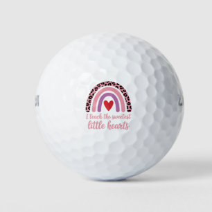 I Teach The Sweetest Hearts Rainbow Teacher  Golf Balls