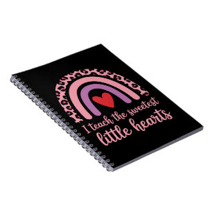 I Teach The Sweetest Hearts Rainbow Teacher  Notebook