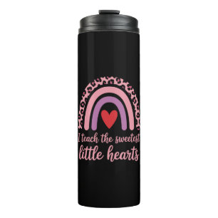 I Teach The Sweetest Hearts Rainbow Teacher Thermal Tumbler