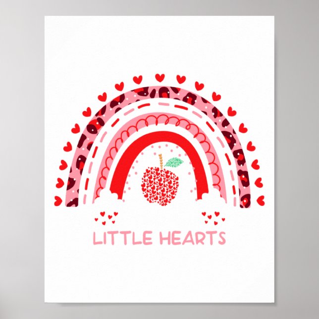 I Teach The Sweetest Hearts Rainbow Teacher Valent Poster (Front)