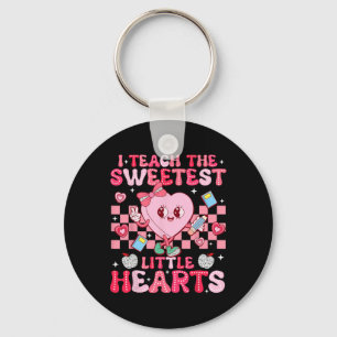 I Teach The Sweetest Little Heart Teacher Valentin Key Ring