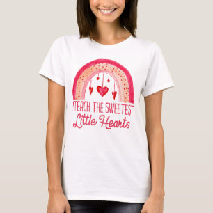I Teach The Sweetest Little Hearts Rainbow Teacher T-Shirt