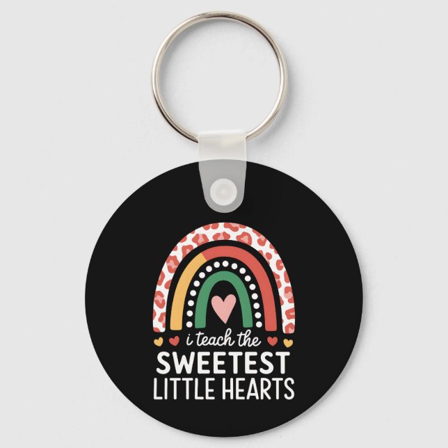 I Teach The Sweetest Little Hearts Valentine's Day Key Ring (Front)