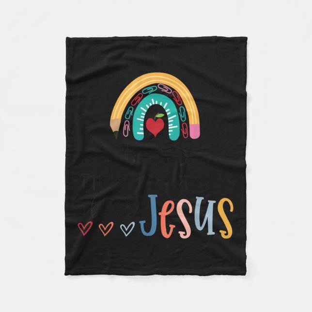 I Teach Tiny Humans About Jesus Christian Teacher  Fleece Blanket (Front)