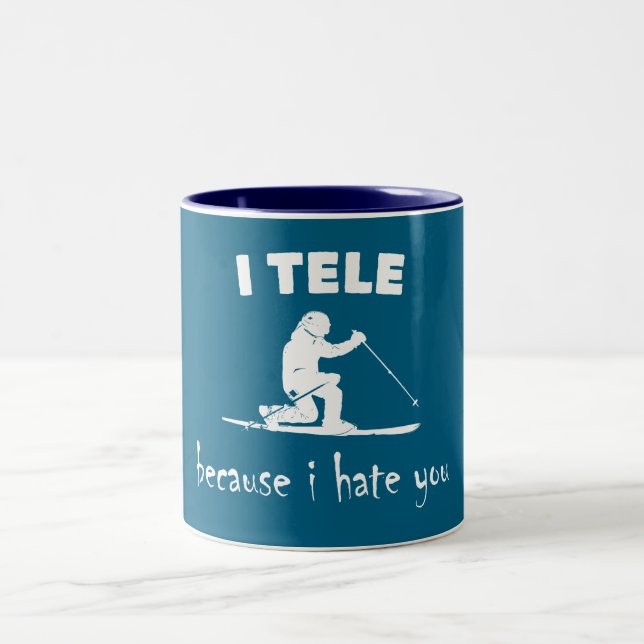 I Tele Because I Hate You Two-Tone Coffee Mug (Center)