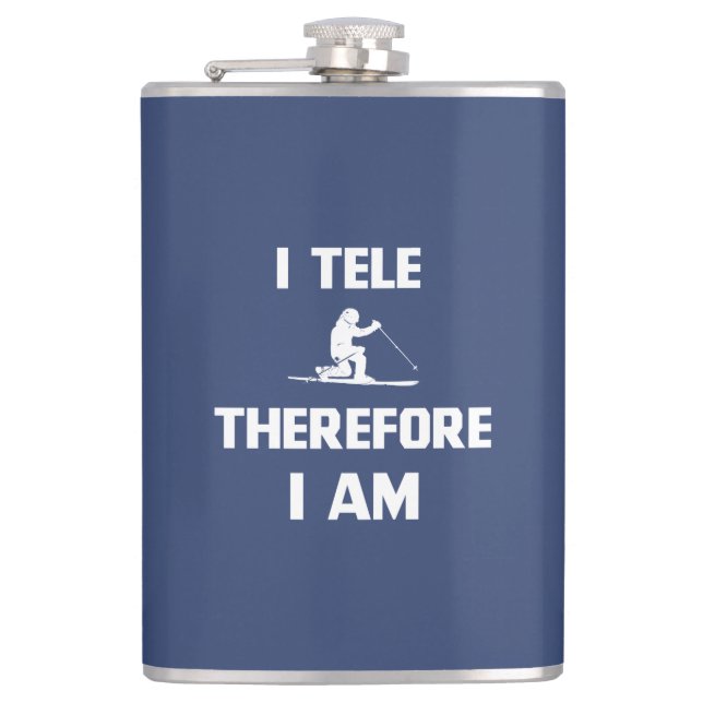 I Tele Therefore I Am Hip Flask (Front)