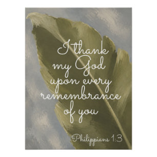 I THANK MY GOD Philippians 1:3 Teacher Gift Poster