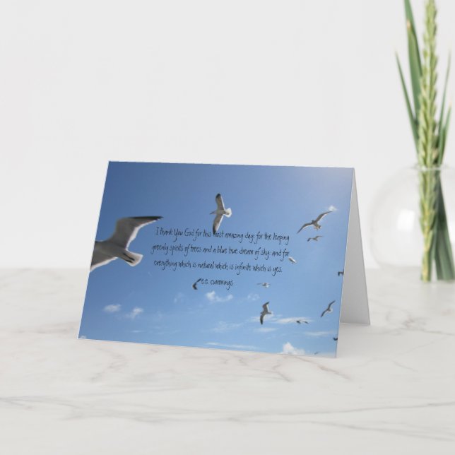 I Thank You God...E.E. Cummings Card (Front)