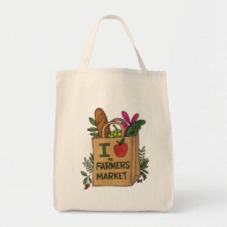 I 🍎 The Farmers Market Tote Bag