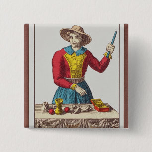 I The Magician, seven tarot cards 15 Cm Square Badge