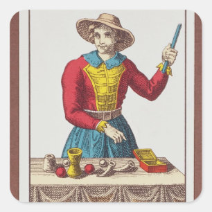 I The Magician, seven tarot cards Square Sticker