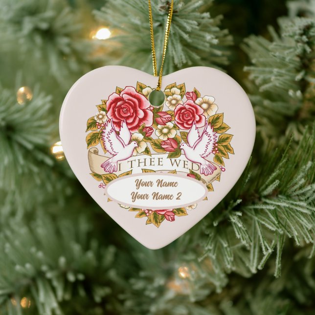 I Thee Wed  custom wedding ornament (Tree)