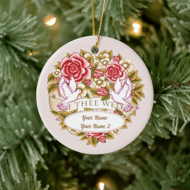 I Thee Wed  custom wedding ornament (Tree)