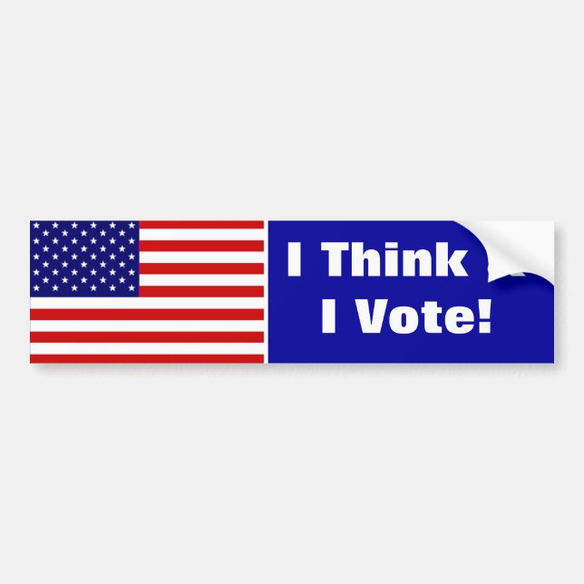 I Think and I Vote Bumper Sticker (Front)