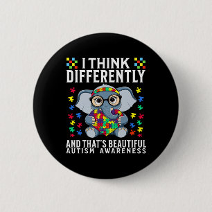 I Think Differently Autism Awareness Kids Boys Sup 6 Cm Round Badge