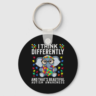 I Think Differently Autism Awareness Kids Boys Sup Key Ring