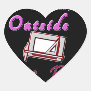 I Think Out of the Box: Creative Design Heart Sticker