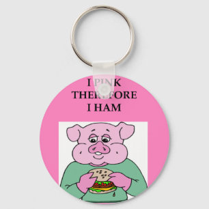 i think therefore i am ham joke key ring