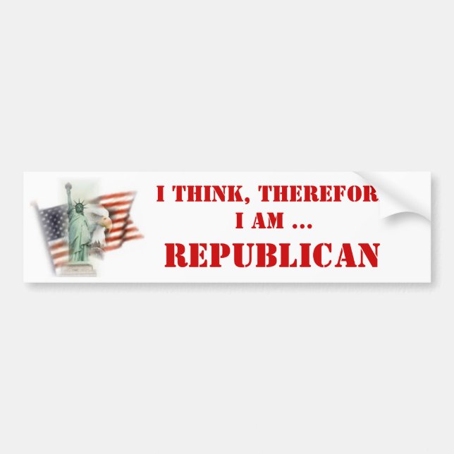 I think, therefore I am Republican Bumper Sticker (Front)