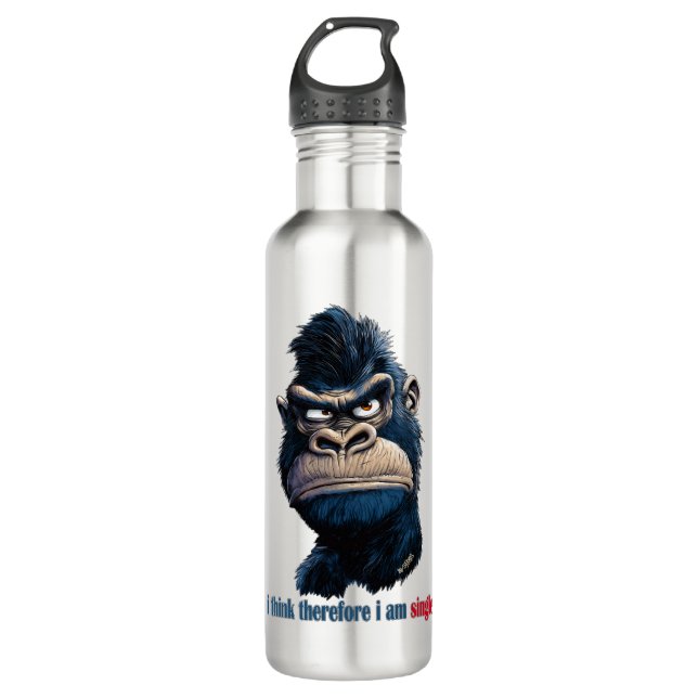 i think therefore i am single 710 ml water bottle (Front)