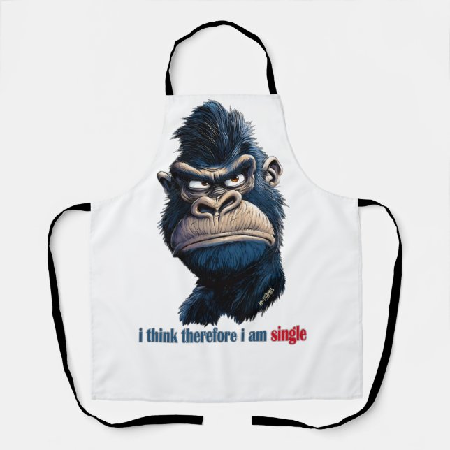 i think therefore i am single  apron (Front)
