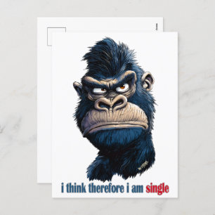 i think therefore i am single holiday postcard
