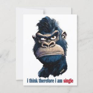i think therefore i am single postcard