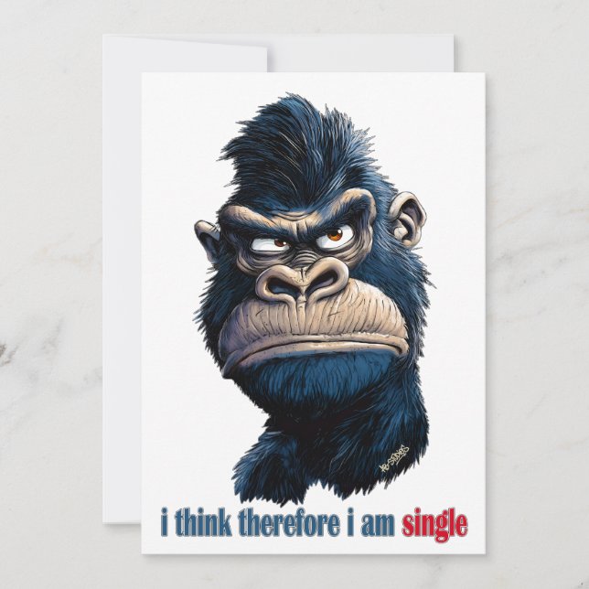 i think therefore i am single thank you card (Front)