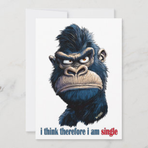 i think therefore i am single thank you card