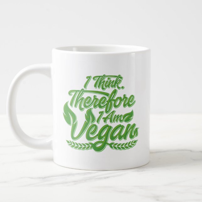 I Think, Therefore I Am Vegan Large Coffee Mug (Left)