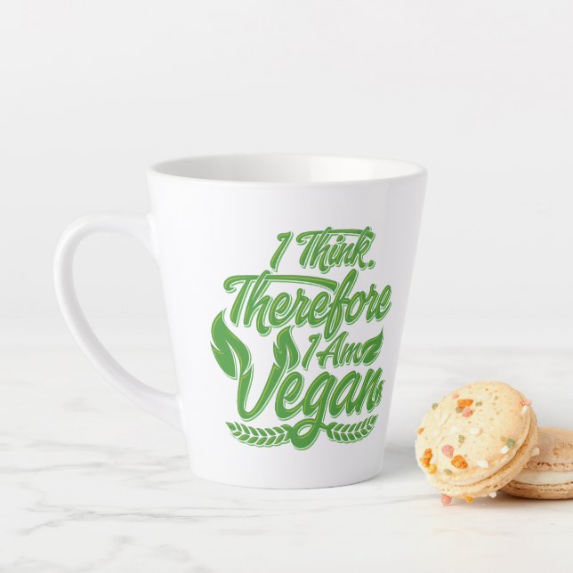 I Think, Therefore I Am Vegan Latte Mug (In Situ)