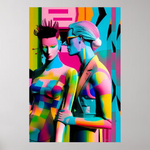 I Think We're Alone Now Ken Gage Retrowave Poster