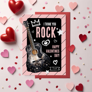 I Think You Rock' Kids Valentines Holiday Card