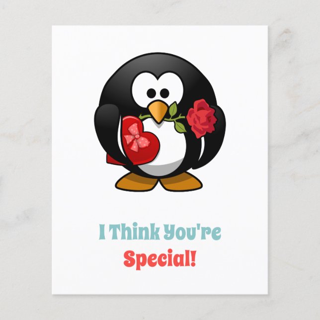 I Think You're Special Penguin Heart  (Front)