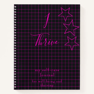 "I Thrive" Quote Self-Care Journal Pink Text