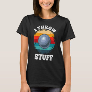I Throw Stuff Shotput Athlete Throwing Retro Sunse T-Shirt