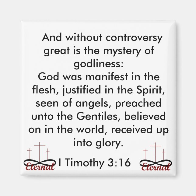 I Timothy 3:16 magnet (Front)