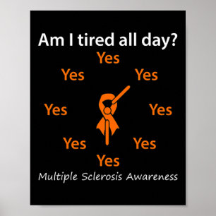 I Tired All Day Multiple Sclerosis Awareness  Poster