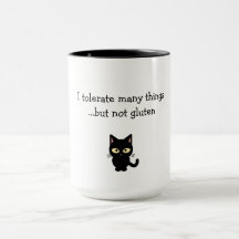 "I tolerate many things...but not gluten" mug