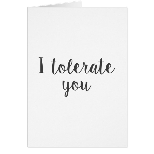 I tolerate you (Front)