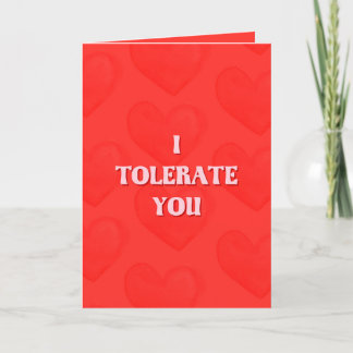 I Tolerate You Naughty Valentine's Day Thank You Card